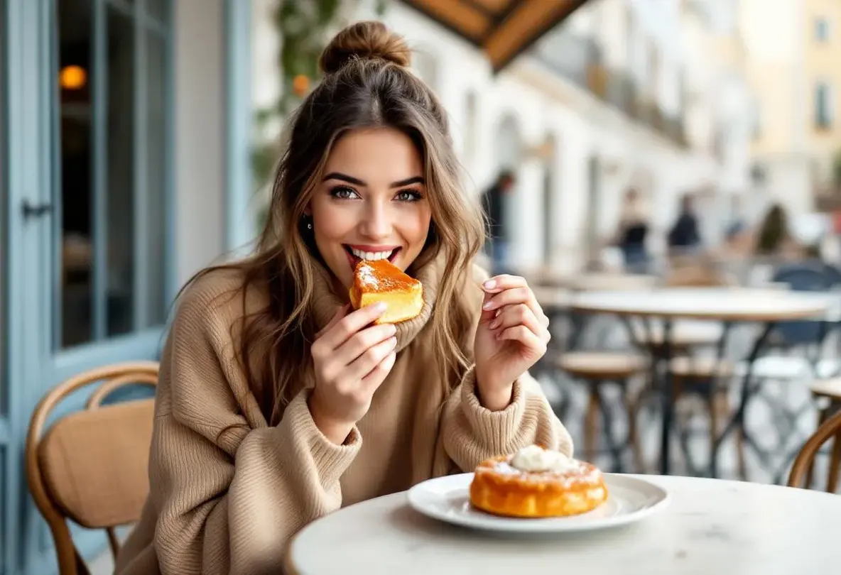 Elle déguste des galettes des rois en Algérie, un pur moment de gourmandise